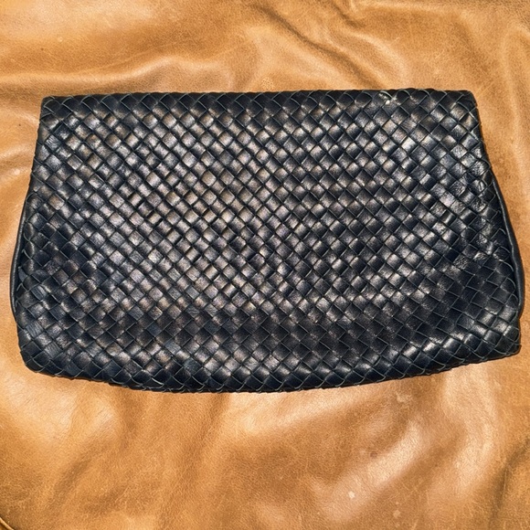 Vtg leather navy clutch bag Italy expressly for 
“BAGS BY MIMI” NY super soft - Picture 2 of 7